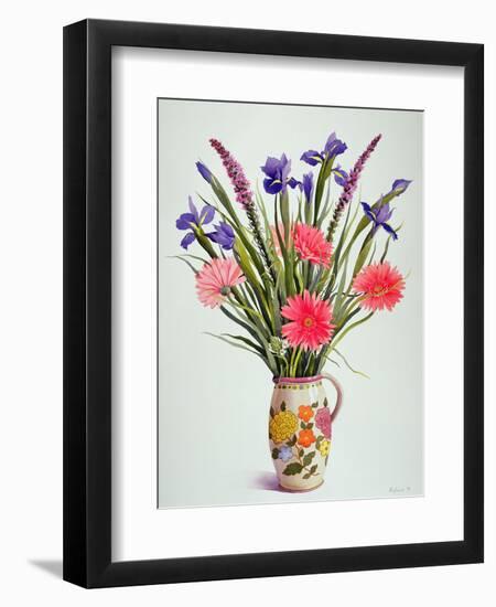 Irises and Berbera in a Dutch Jug-Christopher Ryland-Framed Giclee Print