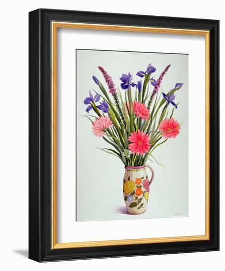 Irises and Berbera in a Dutch Jug-Christopher Ryland-Framed Giclee Print