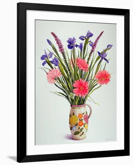 Irises and Berbera in a Dutch Jug-Christopher Ryland-Framed Giclee Print