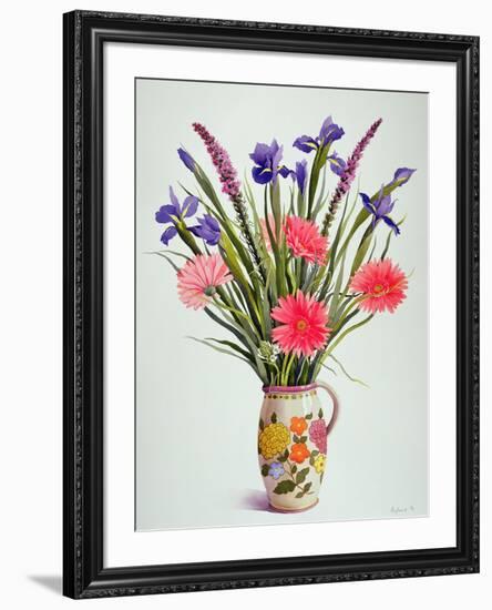 Irises and Berbera in a Dutch Jug-Christopher Ryland-Framed Giclee Print