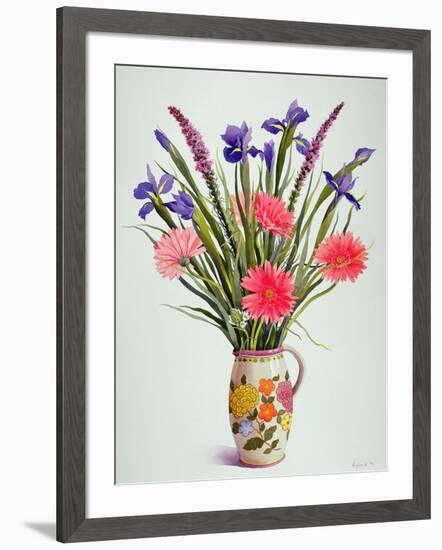 Irises and Berbera in a Dutch Jug-Christopher Ryland-Framed Giclee Print