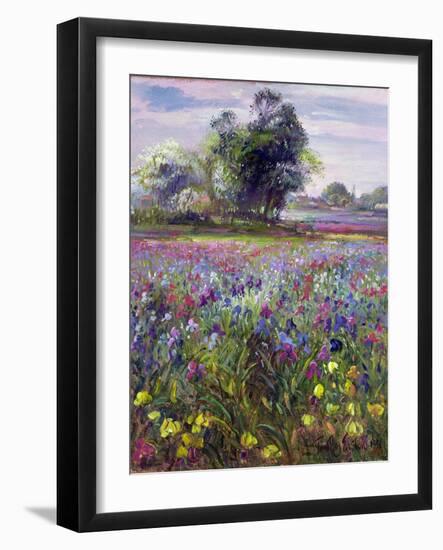 Irises and Distant May Tree, 1993-Timothy Easton-Framed Giclee Print
