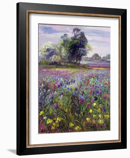 Irises and Distant May Tree, 1993-Timothy Easton-Framed Giclee Print