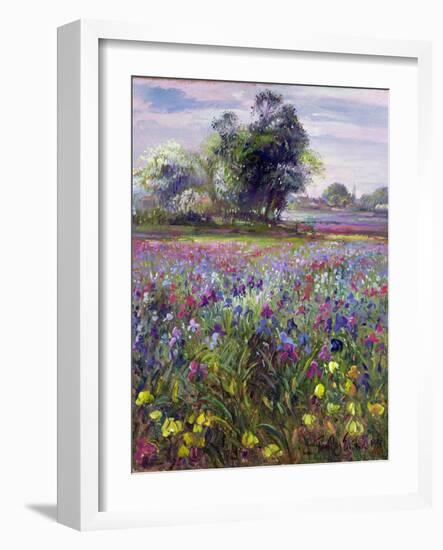 Irises and Distant May Tree, 1993-Timothy Easton-Framed Giclee Print