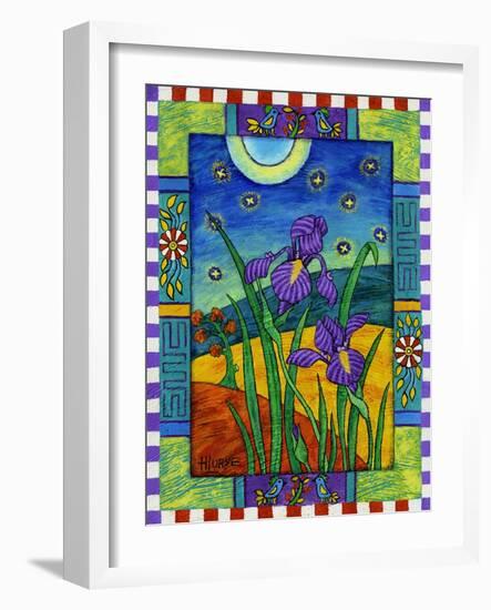 Irises and Fireflies-Helen Lurye-Framed Giclee Print