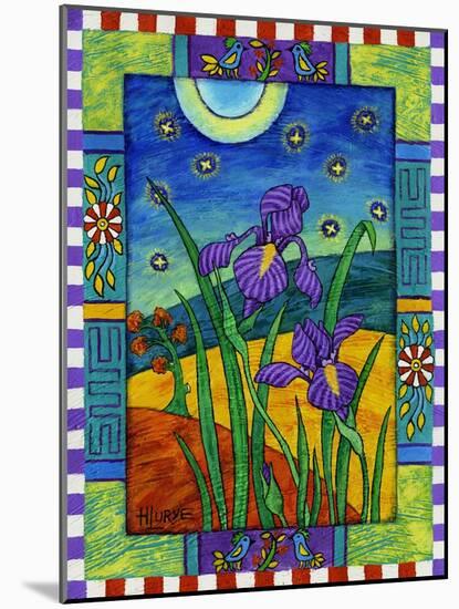 Irises and Fireflies-Helen Lurye-Mounted Giclee Print