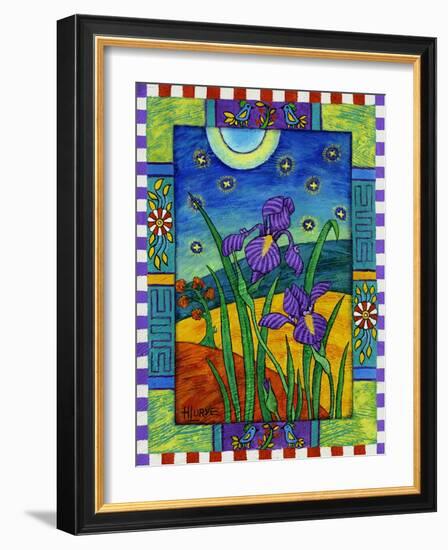 Irises and Fireflies-Helen Lurye-Framed Giclee Print