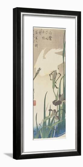 Irises and Heron, 1832-1834-Utagawa Hiroshige-Framed Giclee Print