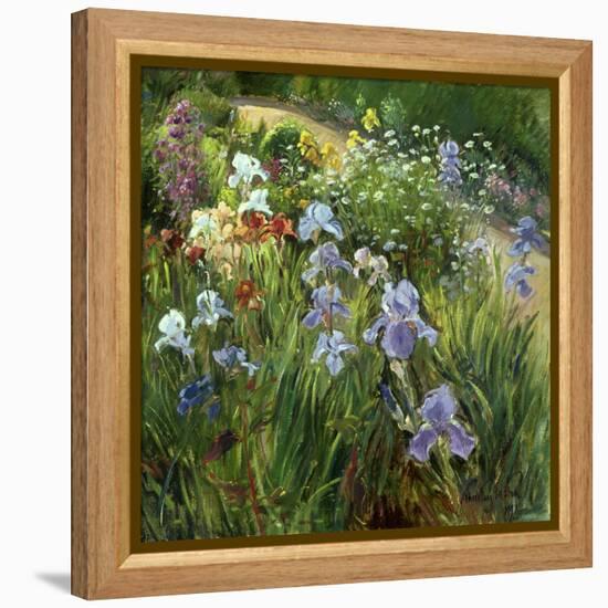 Irises and Oxeye Daisies, 1997-Timothy Easton-Framed Premier Image Canvas