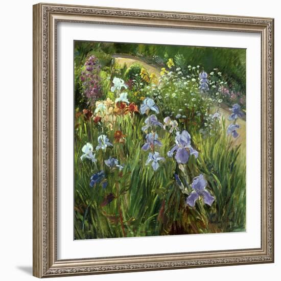 Irises and Oxeye Daisies, 1997-Timothy Easton-Framed Giclee Print