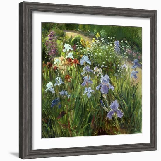 Irises and Oxeye Daisies, 1997-Timothy Easton-Framed Giclee Print