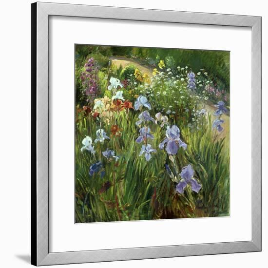 Irises and Oxeye Daisies, 1997-Timothy Easton-Framed Giclee Print