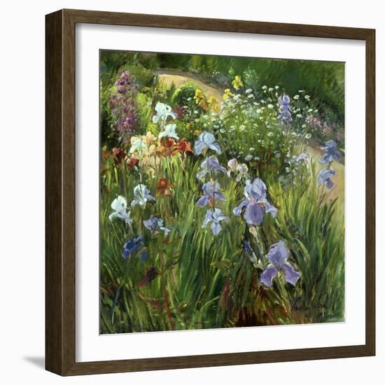 Irises and Oxeye Daisies, 1997-Timothy Easton-Framed Giclee Print