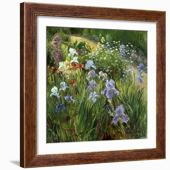 Irises and Oxeye Daisies, 1997-Timothy Easton-Framed Giclee Print