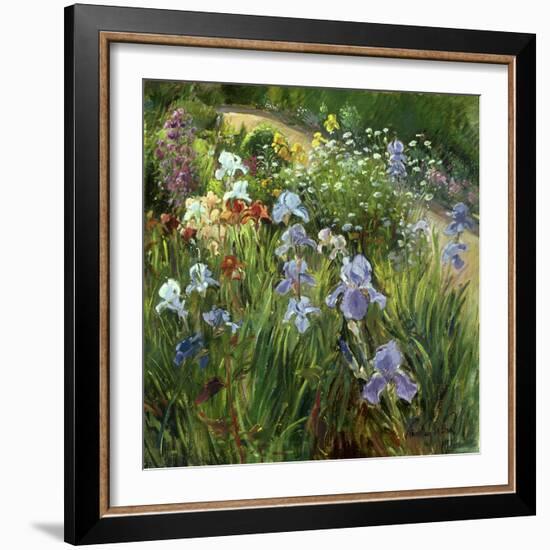 Irises and Oxeye Daisies, 1997-Timothy Easton-Framed Giclee Print