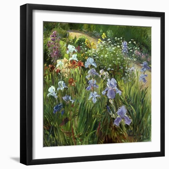 Irises and Oxeye Daisies, 1997-Timothy Easton-Framed Giclee Print