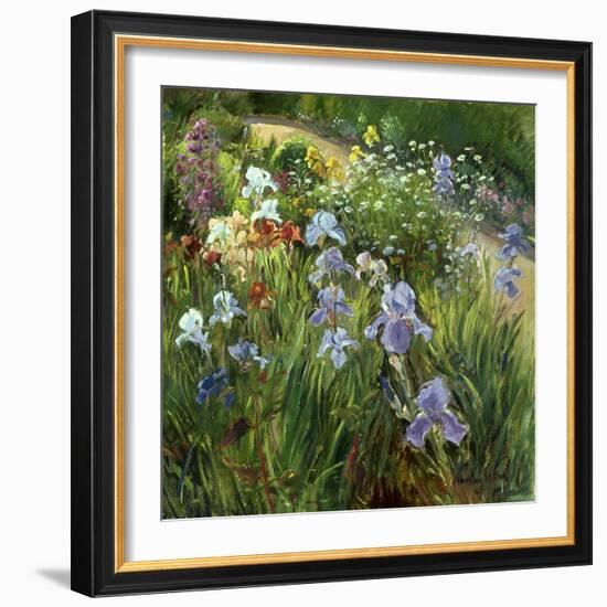 Irises and Oxeye Daisies, 1997-Timothy Easton-Framed Giclee Print