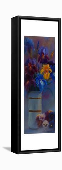 Irises and Pansies, 2018-Lee Campbell-Framed Premier Image Canvas