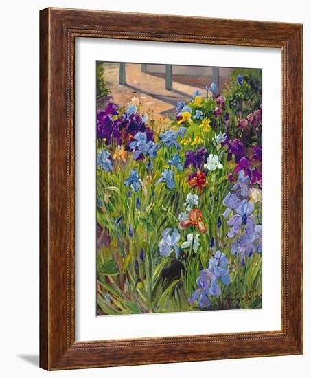 Irises and Summer House Shadows, 1996-Timothy Easton-Framed Giclee Print