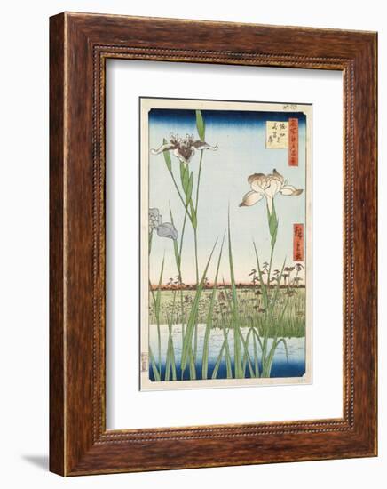 Irises at Horikiri, 1857-Ando Hiroshige-Framed Art Print