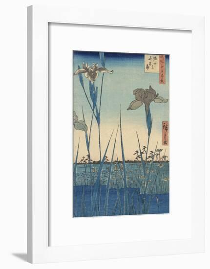 Irises at Horikiri-Ando Hiroshige-Framed Art Print