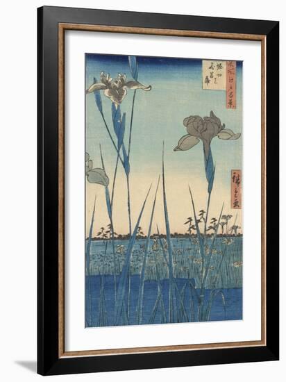 Irises at Horikiri-Ando Hiroshige-Framed Art Print