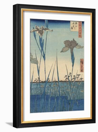 Irises at Horikiri-Ando Hiroshige-Framed Art Print