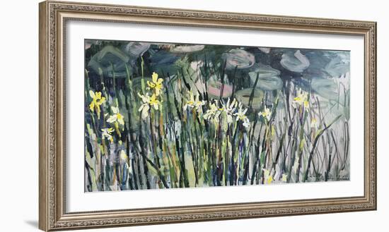 Irises by the Pond-Lilia Orlova Holmes-Framed Giclee Print