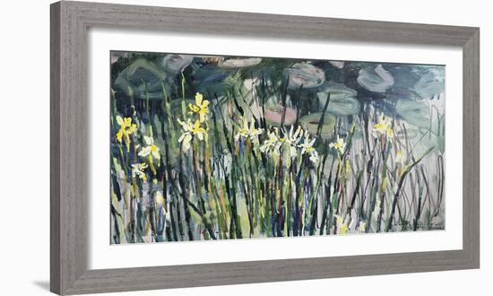 Irises by the Pond-Lilia Orlova Holmes-Framed Giclee Print