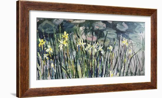 Irises by the Pond-Lilia Orlova Holmes-Framed Giclee Print