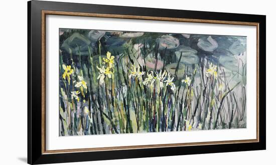 Irises by the Pond-Lilia Orlova Holmes-Framed Giclee Print