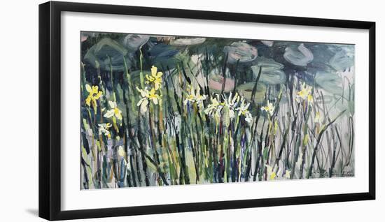 Irises by the Pond-Lilia Orlova Holmes-Framed Giclee Print