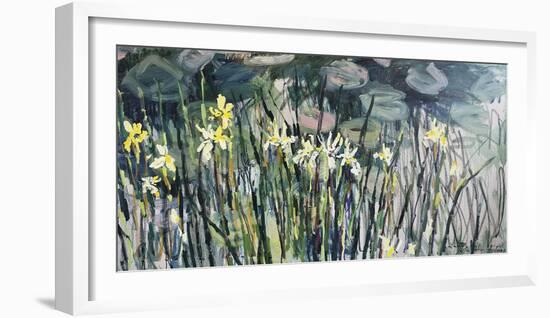 Irises by the Pond-Lilia Orlova Holmes-Framed Giclee Print