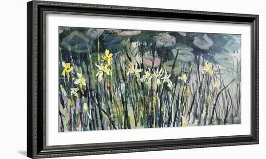 Irises by the Pond-Lilia Orlova Holmes-Framed Giclee Print