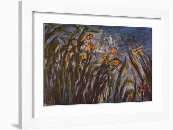 Irises (detail)-Claude Monet-Framed Art Print