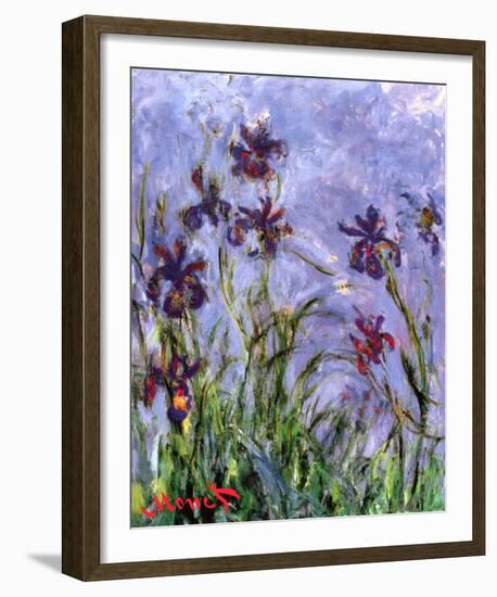 Irises (detail)-Claude Monet-Framed Art Print