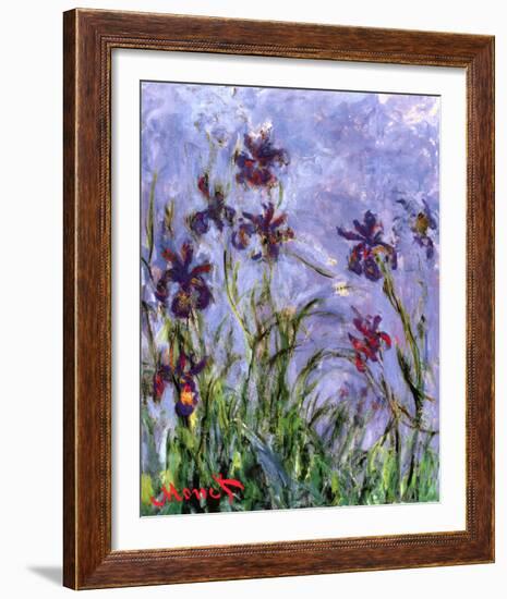 Irises (detail)-Claude Monet-Framed Art Print