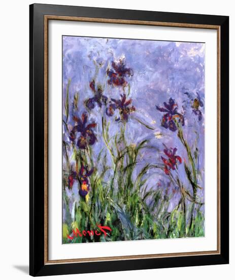 Irises (detail)-Claude Monet-Framed Art Print