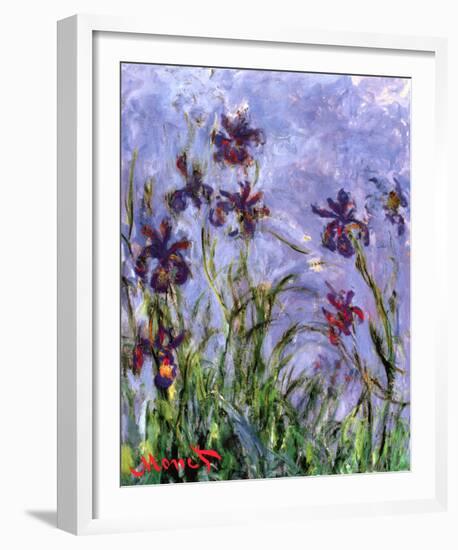 Irises (detail)-Claude Monet-Framed Art Print