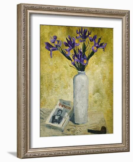 Irises in a Tall Vase, 1928-Christopher Wood-Framed Giclee Print