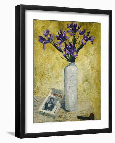 Irises in a Tall Vase, 1928-Christopher Wood-Framed Giclee Print