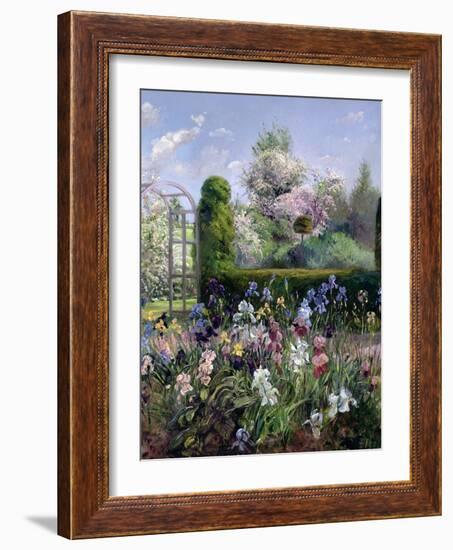 Irises in the Formal Gardens, 1993-Timothy Easton-Framed Giclee Print