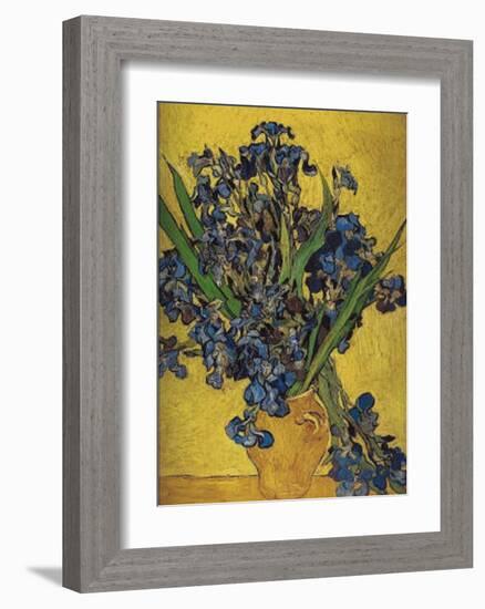 Irises in Vase-Vincent van Gogh-Framed Art Print