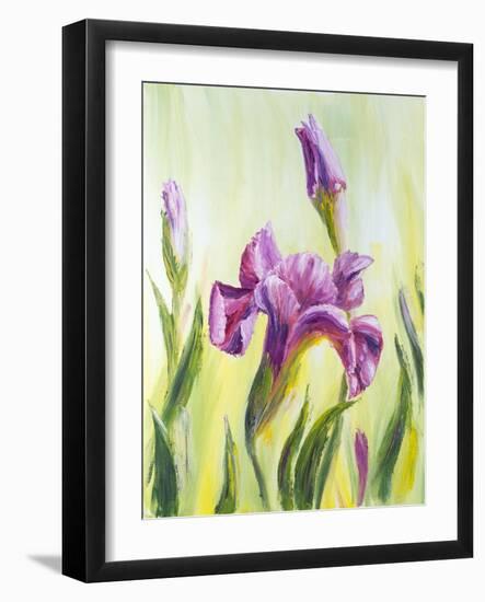 Irises, Oil Painting On Canvas-Valenty-Framed Art Print