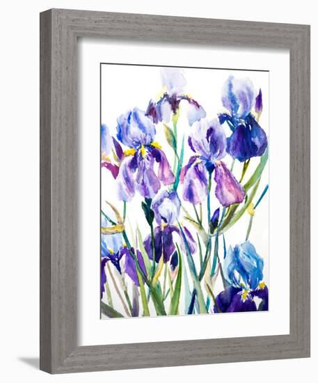 Irises-Suren Nersisyan-Framed Art Print