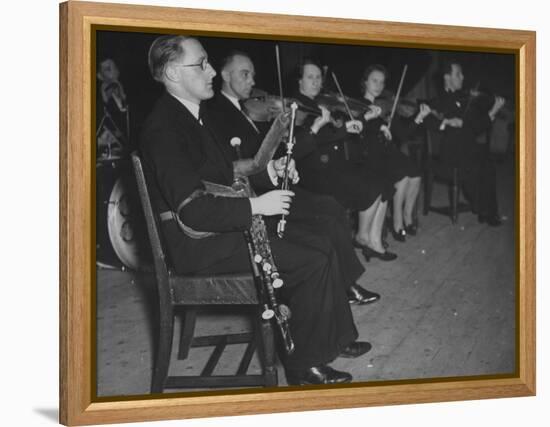 Irish Bagpipes Being Worked by a Bellows from the Elbow-Hans Wild-Framed Premier Image Canvas