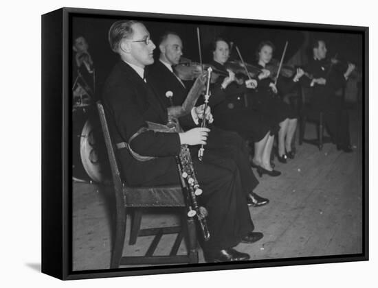 Irish Bagpipes Being Worked by a Bellows from the Elbow-Hans Wild-Framed Premier Image Canvas