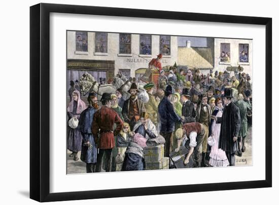 Irish Emigrants Saying Goodbye to Family and Friends at Clifden, County Galway, 1800s-null-Framed Giclee Print