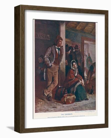 Irish Emigrants Waiting for Their Train-Erskine Nicol-Framed Photographic Print