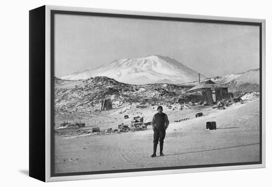 Irish Explorer Ernest Shackleton at the Cape Royds Base Camp, Antarctica, 1908-null-Framed Premier Image Canvas